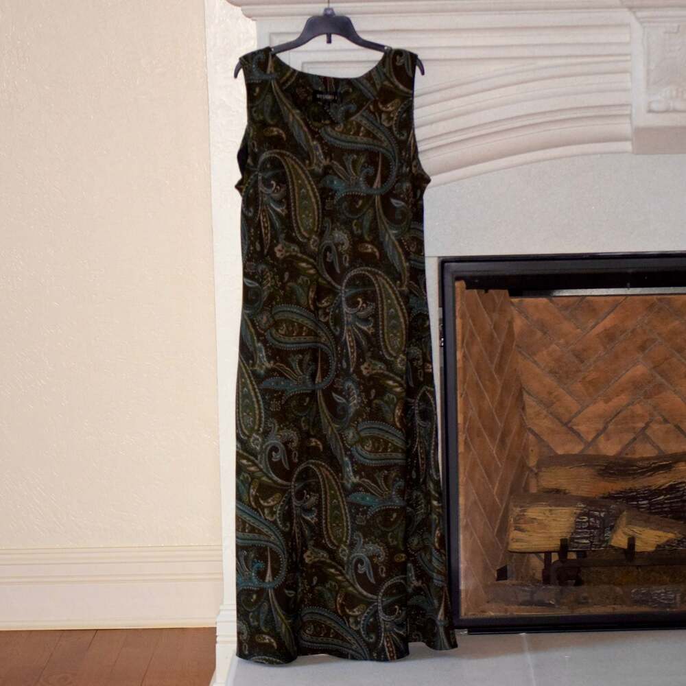 Studio I Sleeveless Paisley Print Midi Dress Size 16